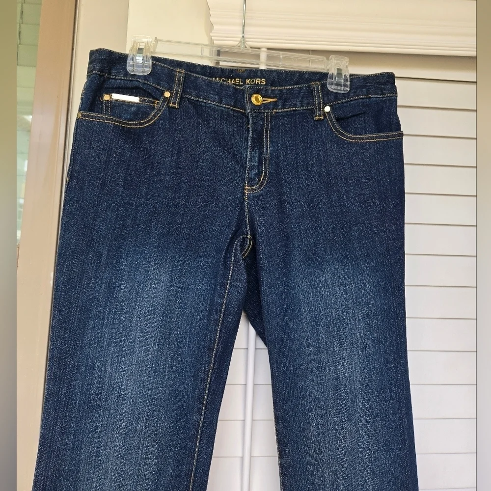 Michael Kors Women’s Size 6 Denim Blue Flare Jeans Cotton Blend Dark Wash